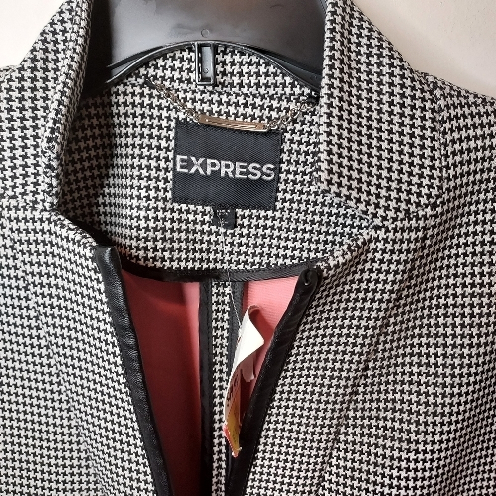 EXPRESS Houndstooth jacket - Picture 2 of 8
